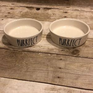 😻😻RAE DUNN Cat bowls NWT Set of 2 “Purrfect”